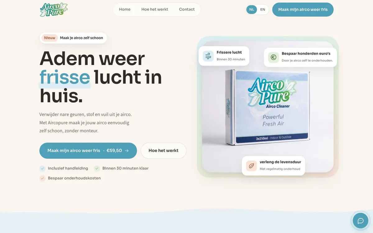 De website van Aircopure